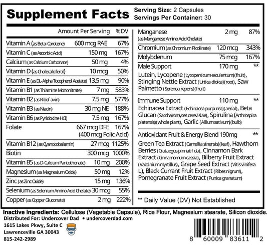 Men’s Multivitamin - Routine Maintenance - UNDERCOVER DAD, LLC