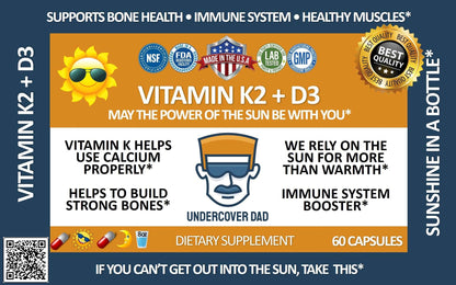 Vitamin K2 + D3 - UNDERCOVER DAD, LLC