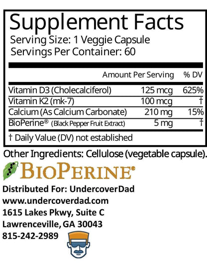 Vitamin K2 + D3 - UNDERCOVER DAD, LLC