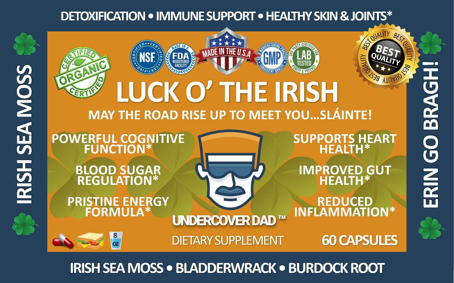 LUCK O' THE IRISH - Irish Sea Moss Blend Nootropic - UNDERCOVER DAD, LLC