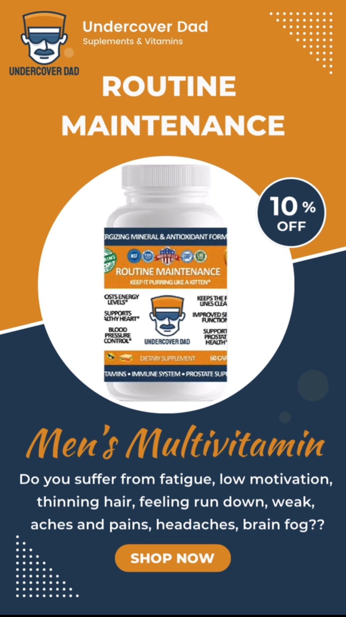 Load video: Undercover Dad Men’s Multivitamin Routine Maintenance