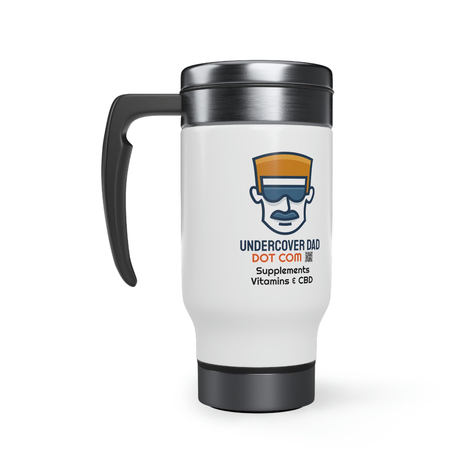 Undercover Dad Travel Coffee Mug with Handle, 14oz - UNDERCOVER DAD, LLC